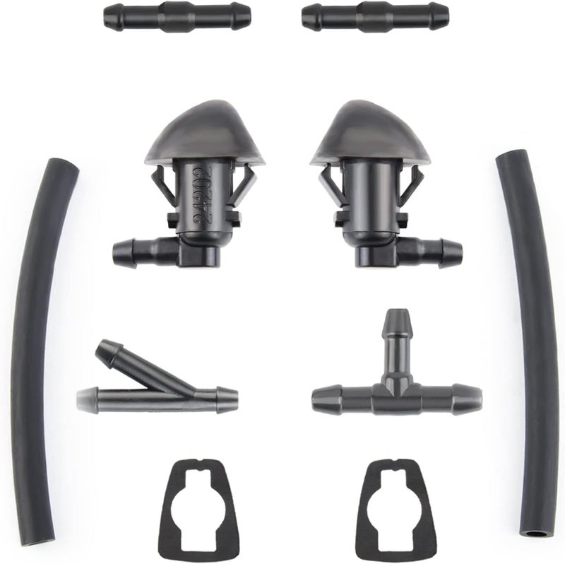 AUTOJARE Windshield Washer Nozzles Kit Compatible with 2009 2010 2011 2014 2015 Honda Pilot Washer Jet and Fluid Hose with Connector 76810SZAA01ZA - Image 1